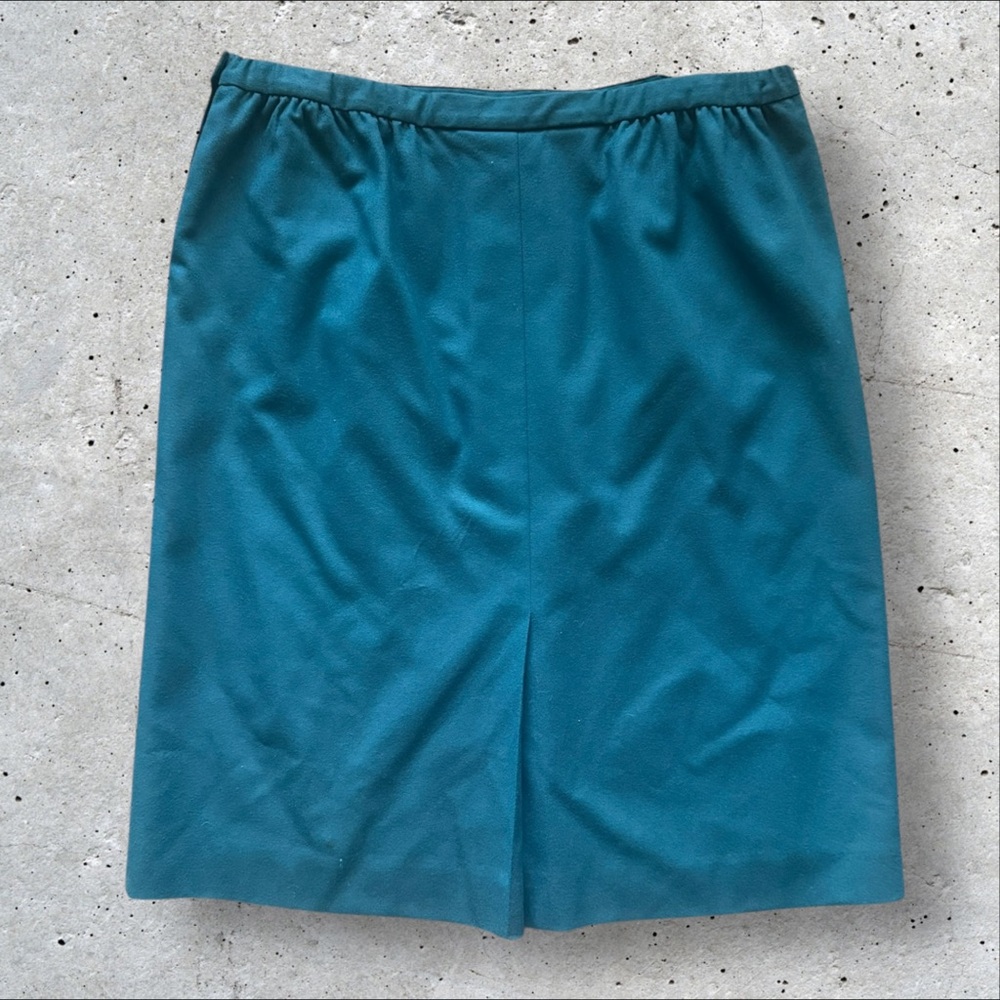 Vintage Pendleton Solid Green Side Button Wool A-… - image 3